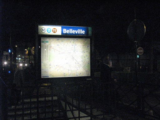 Métro Belleville nuit